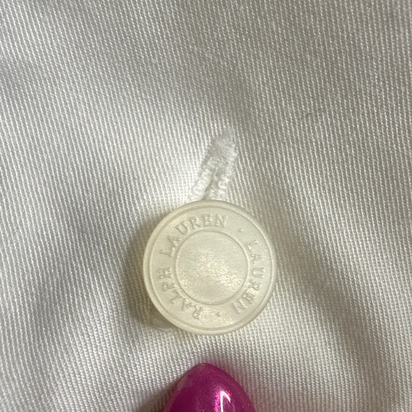 Ralph Lauren 100% Cotton White Button-Up with Navy collar and cuff trim accents - Picture 7 of 11